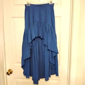 Blue Hi-Lo tiered skirt in size S